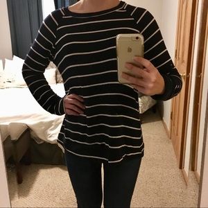 LNA Navy Striped Sweater